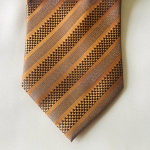 Laurant Bennet Milano Neck Tie Gold Black Pattern Like New